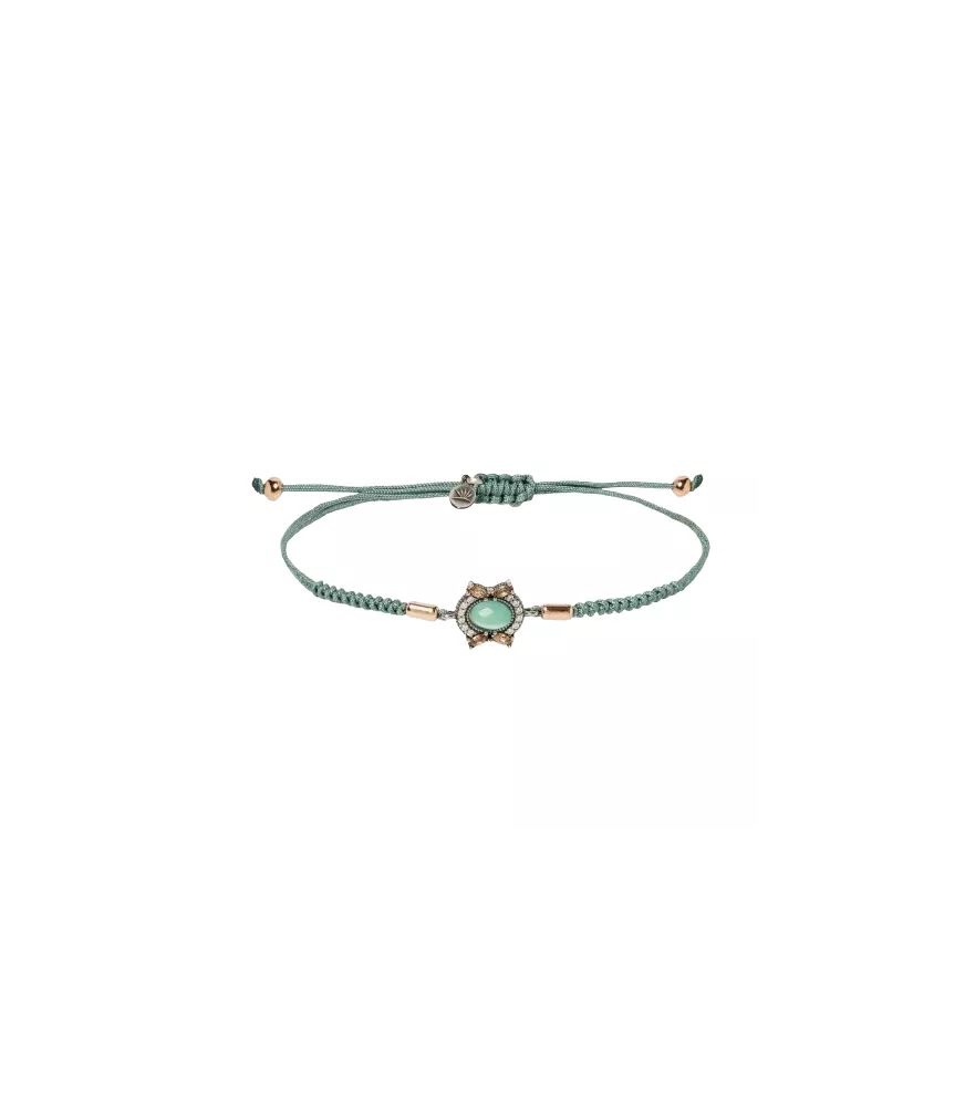 Pulsera Sunfield Lupita Calcedonia verde, en plata. PU065242/13