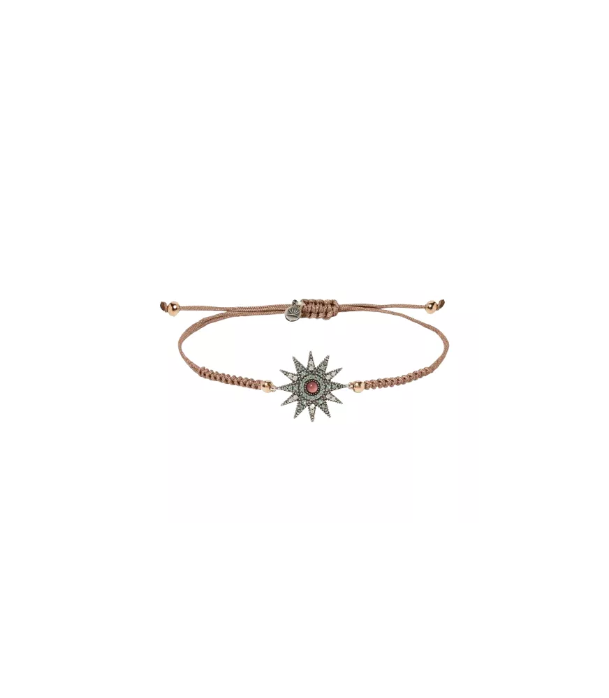 Pulsera Sunfield Chavela Vega Cuarzo Fucsia, en plata. PU065231