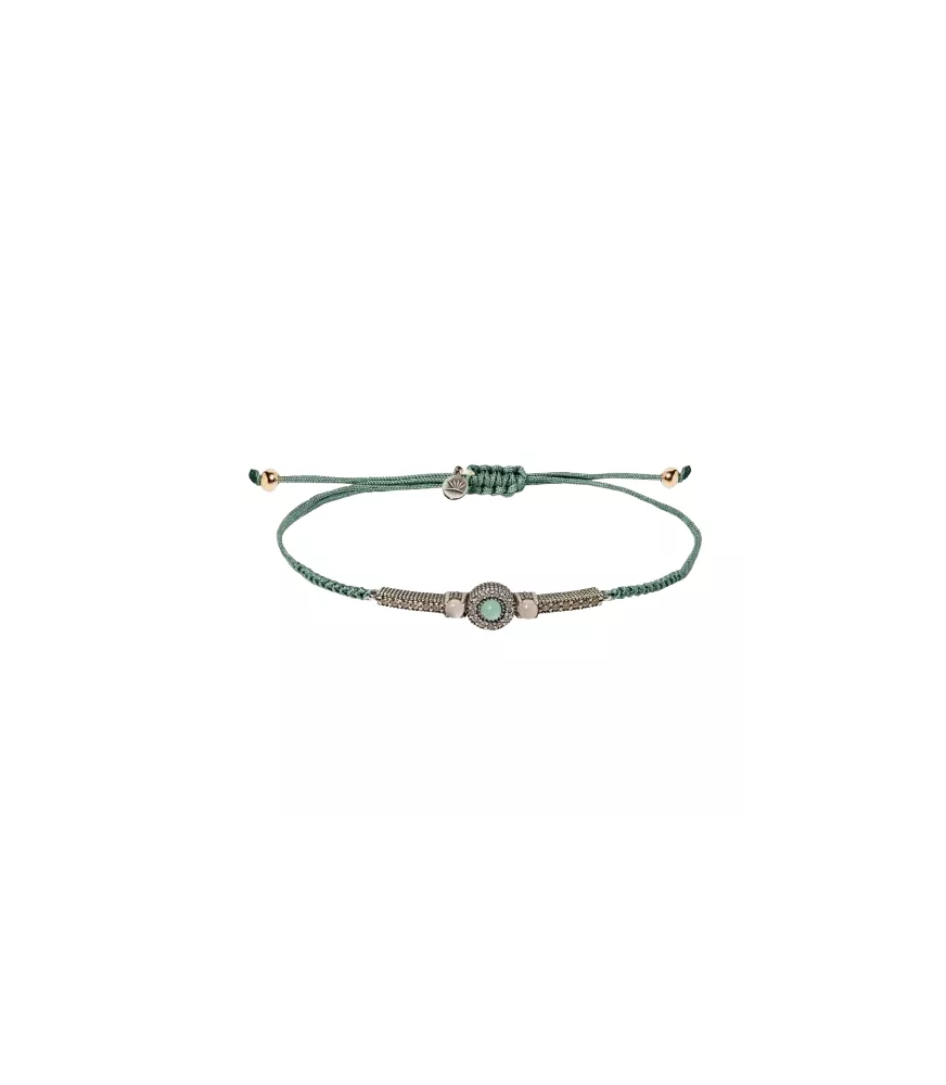 Pulsera Sunfield Linda Calcedonia Verde, en plata. PU065300/13