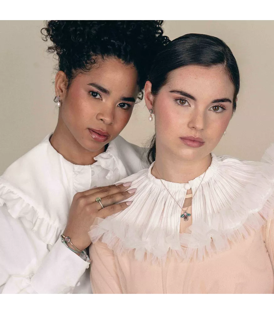 Pulsera Sunfield Linda Calcedonia Verde, en plata. PU065300/13