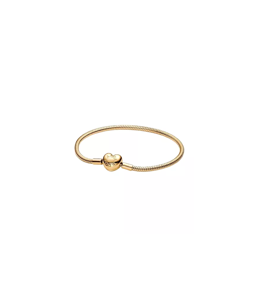 Pulsera Moments en plata de ley y Recubrimiento en oro de 14k cierre corazón