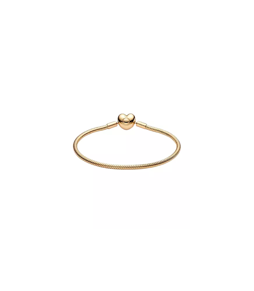 Pulsera Moments en plata de ley y Recubrimiento en oro de 14k cierre corazón