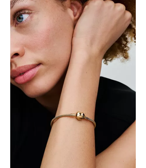 Pulsera Moments en plata de ley y Recubrimiento en oro de 14k cierre corazón