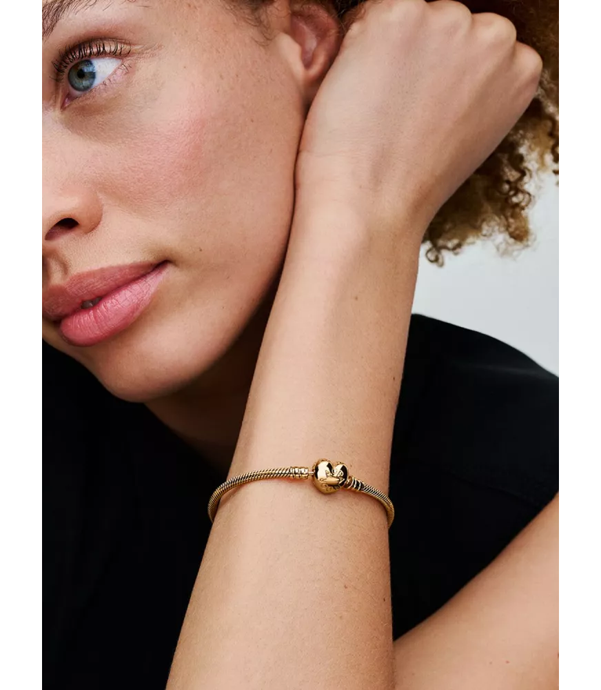 Pulsera Moments en plata de ley y Recubrimiento en oro de 14k cierre corazón