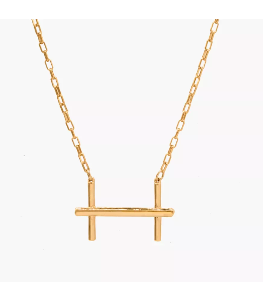 Collar Bit St. Moritz Slim CXC, en metal bañado en oro.