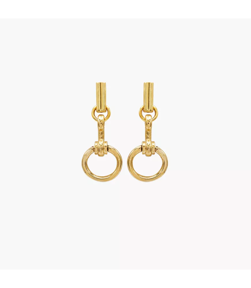 Pendientes CXC Bit Amazona Mini, en metal bañado en oro.
