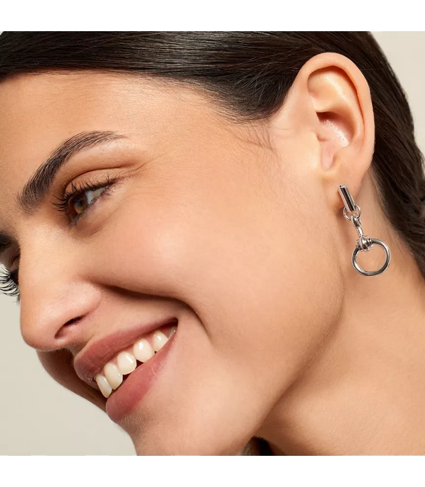 Pendientes Bit Amazona Mini CXC, en metal bañado en plata