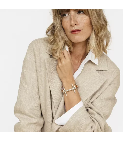 Pulsera Bit St. Moritz CXC, en metal bañado en plata.