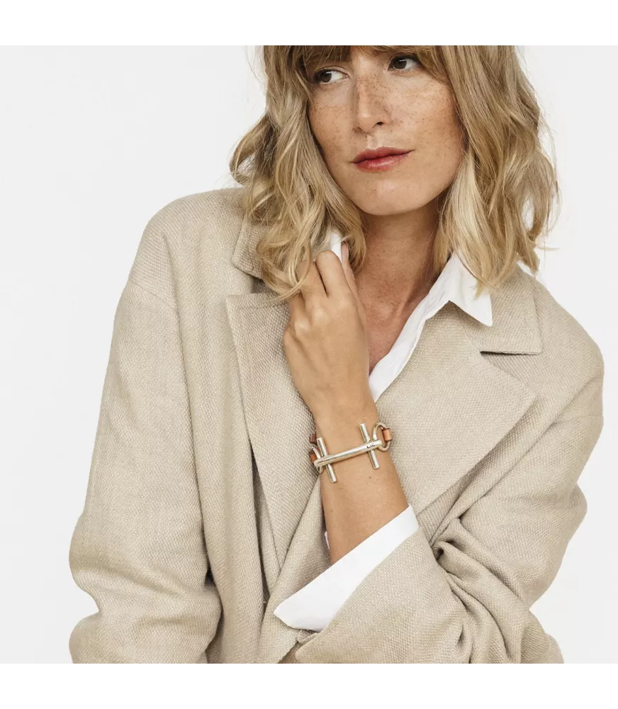 Pulsera Bit St. Moritz CXC, en metal bañado en plata.