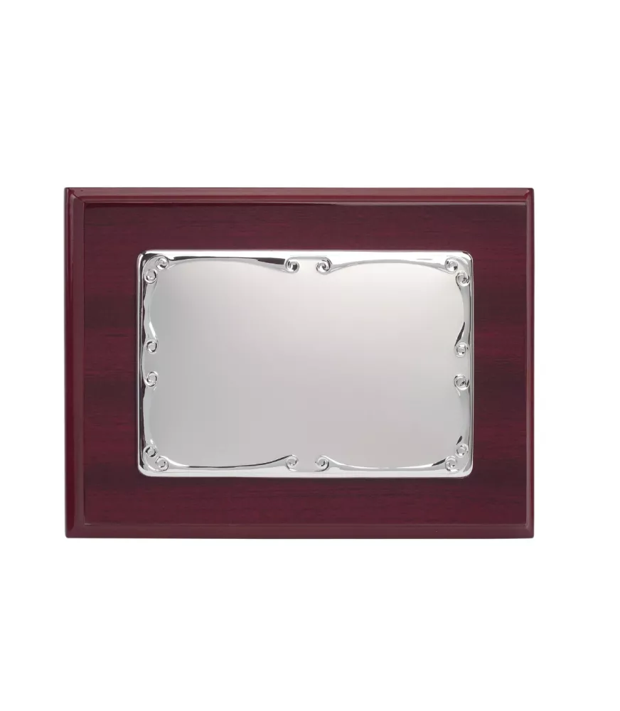 PLACA CONMEMORATIVA EN ALPACA PLATEADA MODELO PREMIUM BRILLO P-4003