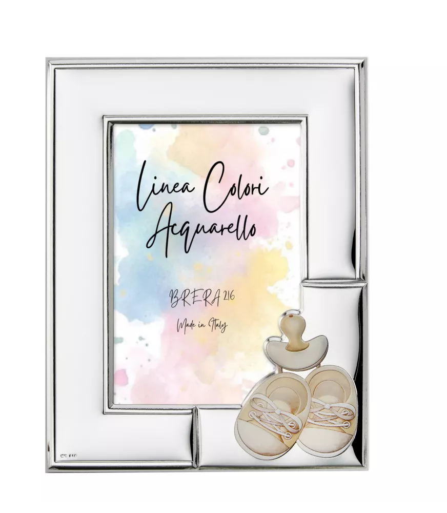 MARCO EN METAL PLATEADOMODELO ZAPATOS Y CHUPETE REFERENCIA E271