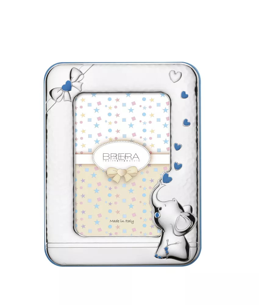 MARCO EN METAL PLATEADO MODELO ELEFANTE CORAZONES REFERENCIA E200