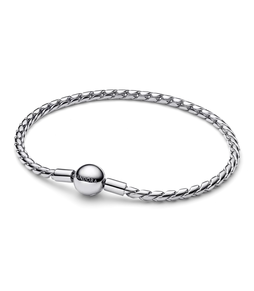 Pulsera Pandora en plata de ley Cadena Alada y Cierre Redondo