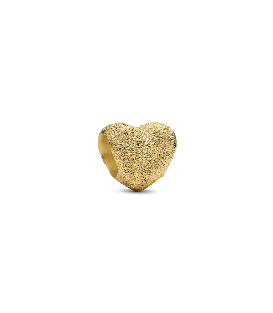 Charm Mini con un recubrimiento en oro de 14k Corazón Textura