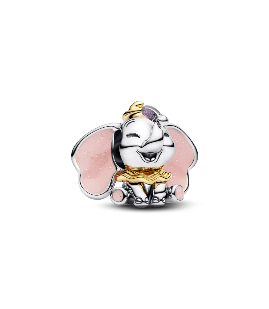 Charm en plata de ley y con un recubrimiento en oro de 14k Dumbo de Disney