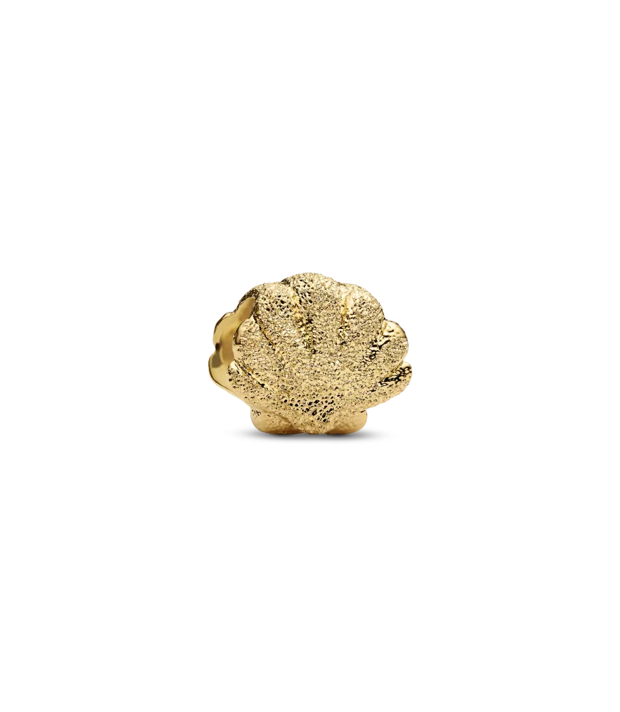 Charm Mini con un recubrimiento en oro de 14k Concha Textura