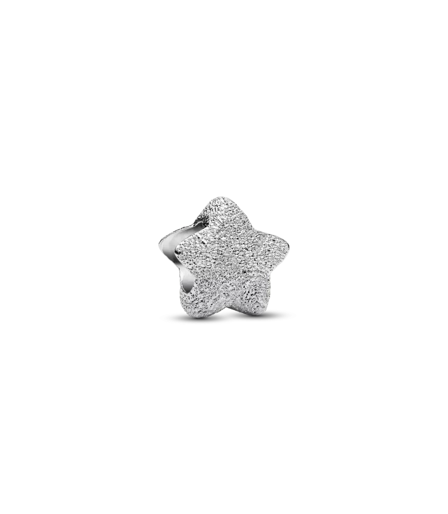 Charm mini en plata de primera ley Estrella Textura
