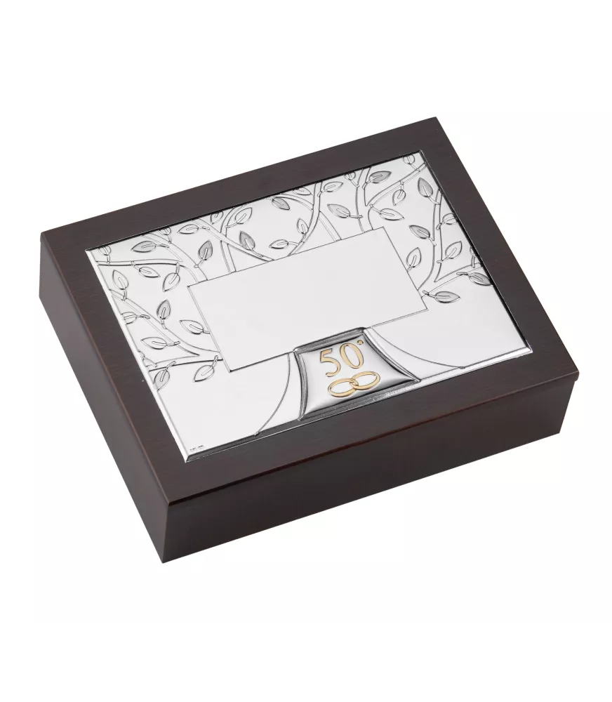 CAJA MADERA Y METAL PLATEADO MODELO ÁRBOL DE LA VIDA (50 ANIVERSARIO) REFERENCIA ECF122/7-50