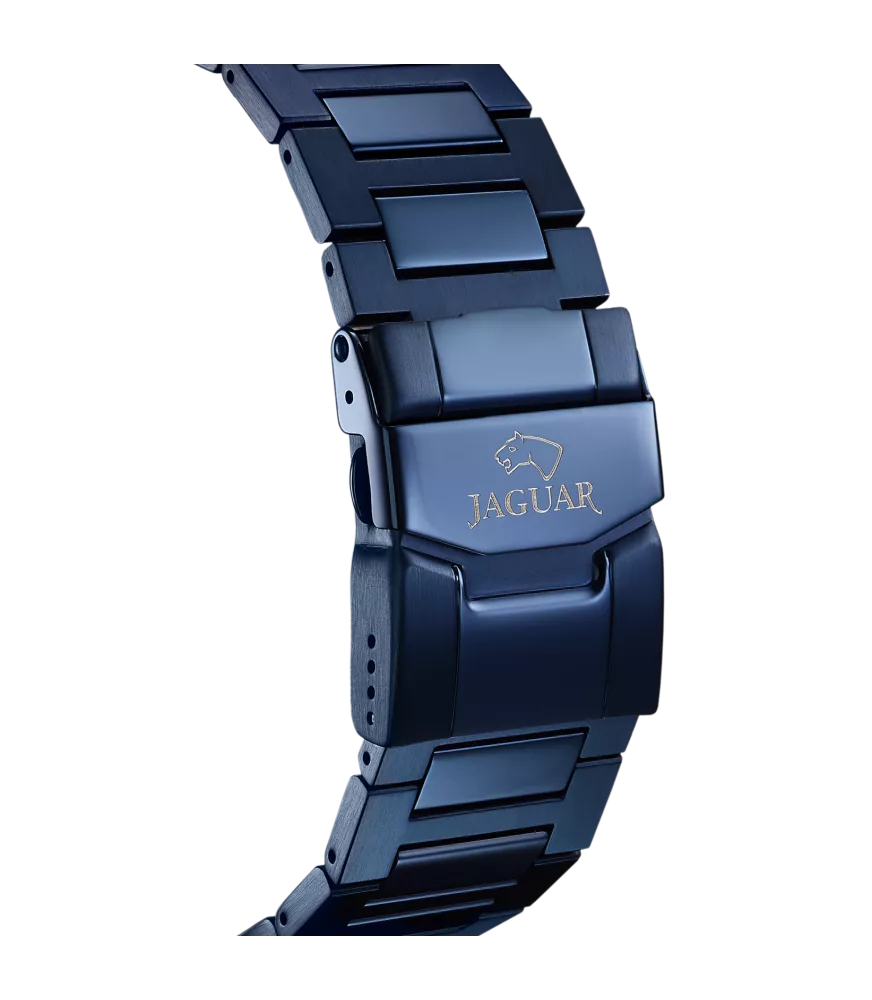 Reloj Jaguar Executive azul, hombre, cuarzo suizo ,analógico, 3 agujas, calendario y cronógrafo.