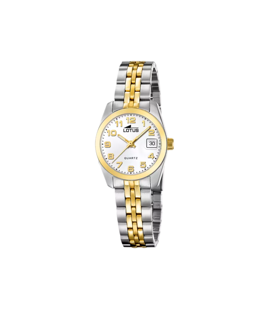 Reloj Lotus Old Money mujer, cuarzo, analógico, 3 agujas y calendario.