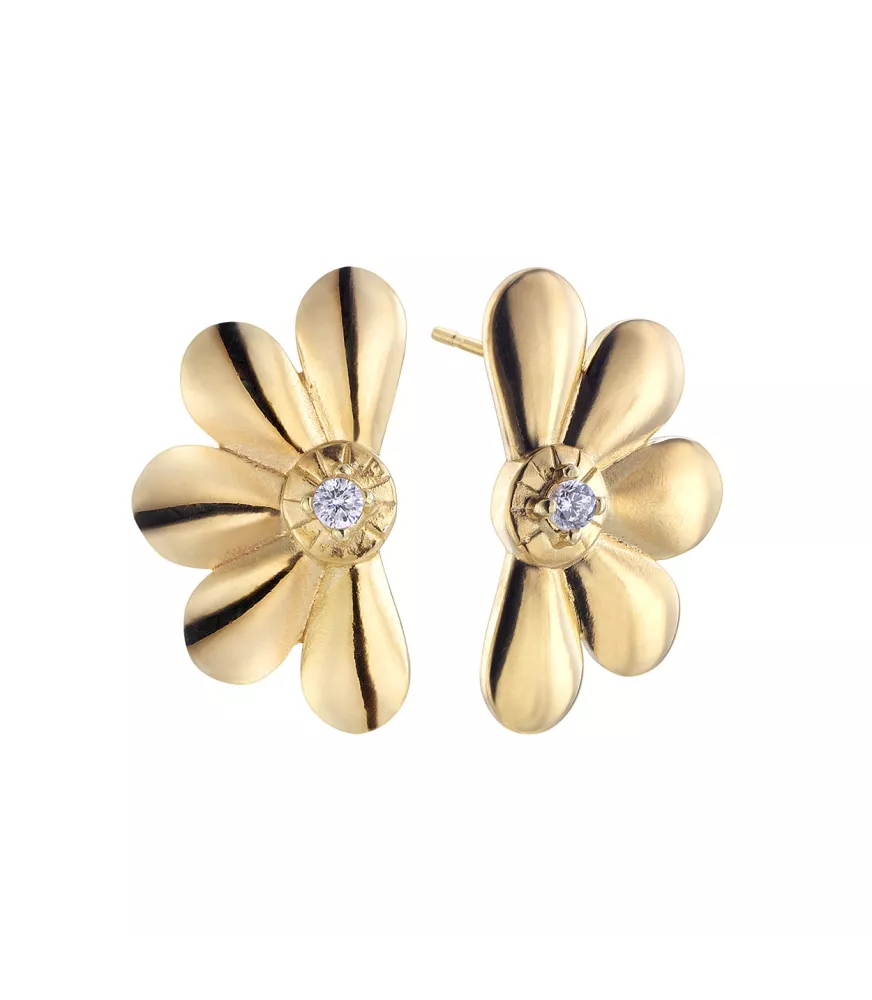 Pendientes Simetria de Duran Exquse en plata dorada. 00513478