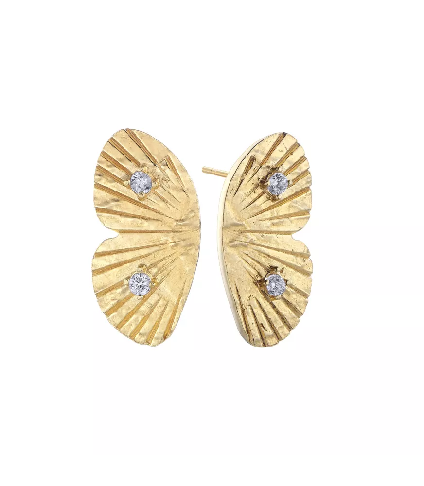 Pendientes Simetria de Duran Exquse en plata dorada. 00513477