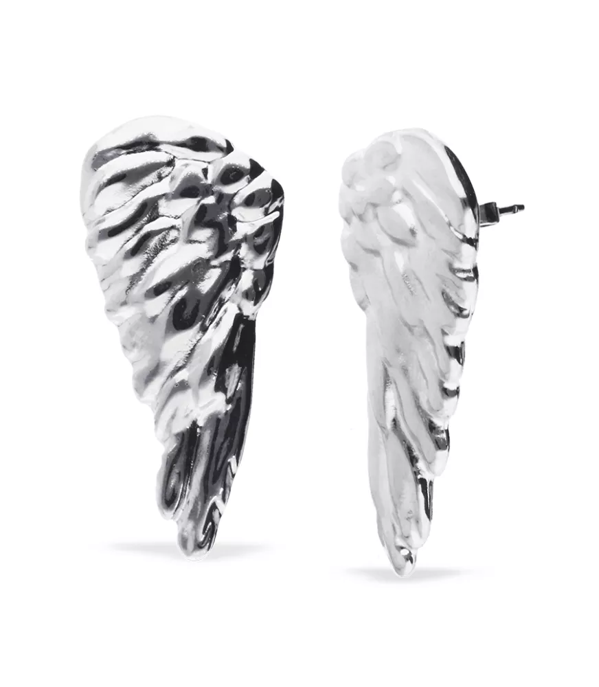 Pendientes Ser Invencible UNOde50, en metal bañado en plata.