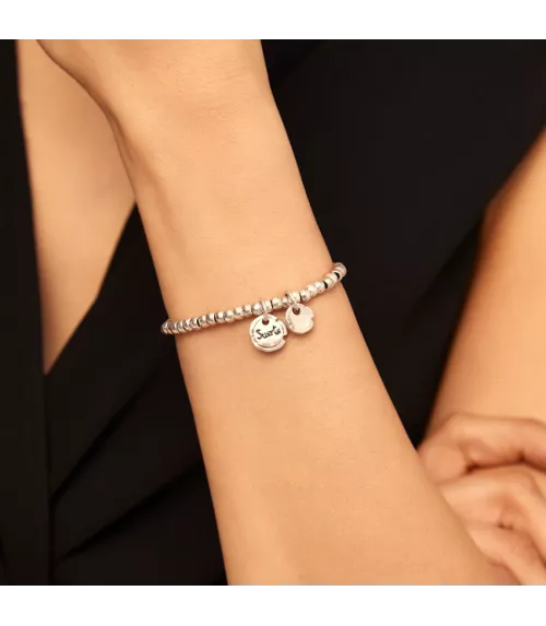 Pulsera Suerte Certifircada UNOde50, en metal bañado en plata