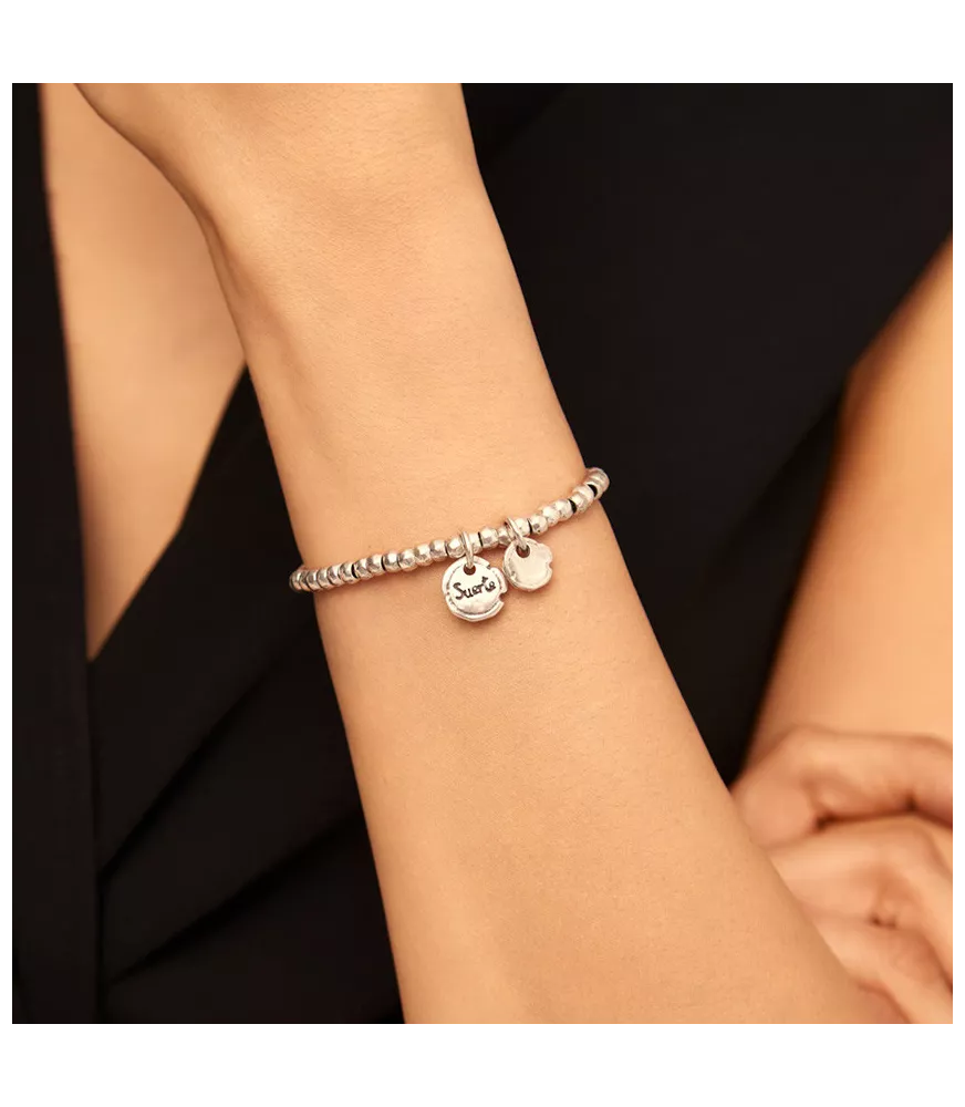 Pulsera Suerte Certifircada UNOde50, en metal bañado en plata