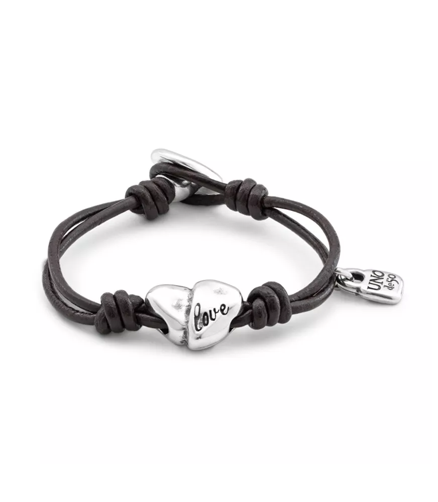 Pulsera Cupido UNOde50, en metal bañado en plata