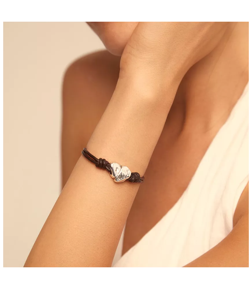 Pulsera Cupido UNOde50, en metal bañado en plata