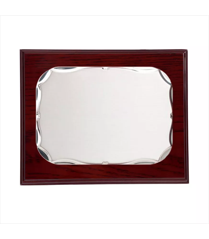 PLACA CONMEMORATIVA EN ALPACA PLATEADA MODELO ONDAS P-2703