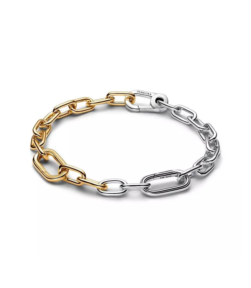 Pulsera en plata de ley y con un recubrimiento en oro de 14k Cadena de Eslabones Link Pandora ME