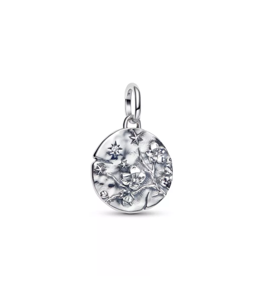 Charm Medallón en plata de primera ley Flor de Cerezo