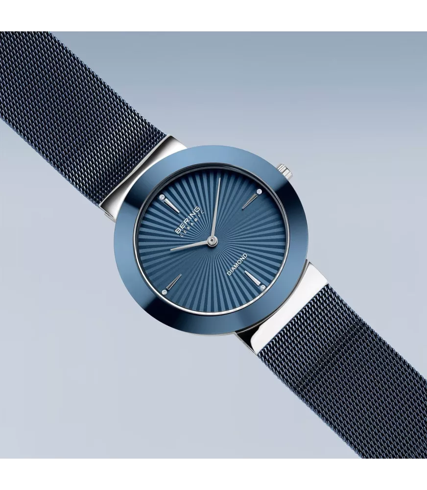 Reloj Bering Ceramic Diamond Azul mujer 11435-307