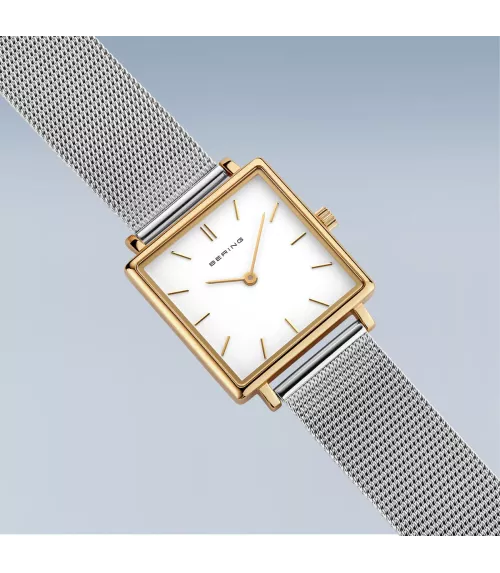 Reloj Bering mujer cuadrado 18226-010 con brazalete de malla milanesa.