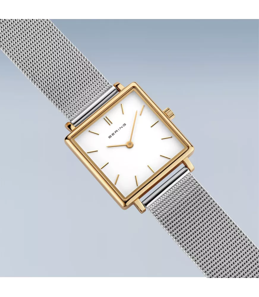 Reloj Bering mujer cuadrado 18226-010 con brazalete de malla milanesa.