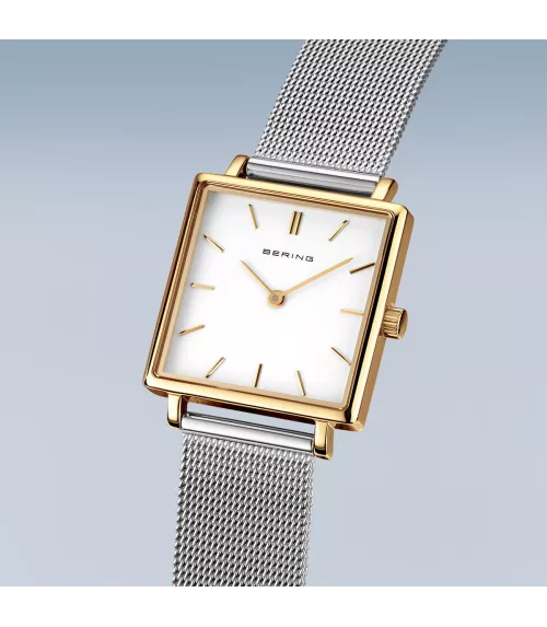 Reloj Bering mujer cuadrado 18226-010 con brazalete de malla milanesa.