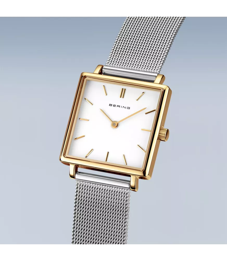 Reloj Bering mujer cuadrado 18226-010 con brazalete de malla milanesa.