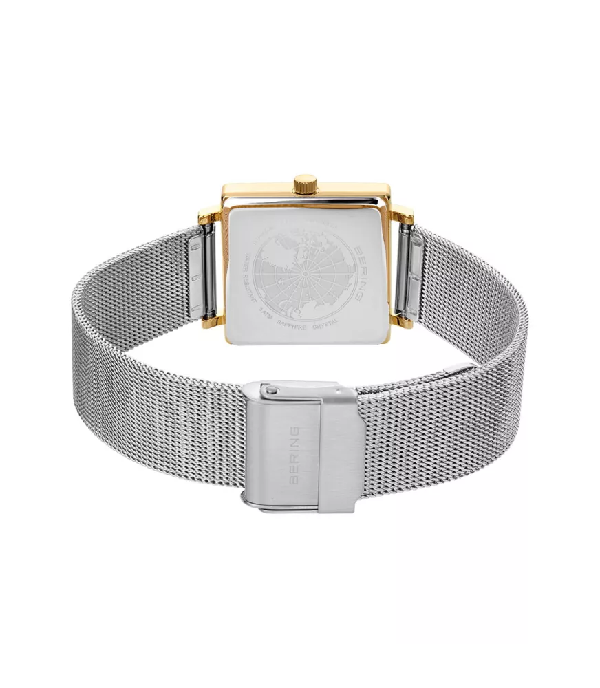 Reloj Bering mujer cuadrado 18226-010 con brazalete de malla milanesa.