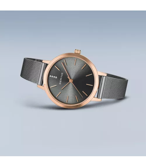 Reloj Bering mujer clásico y minimalista oro rosa. 13434-369