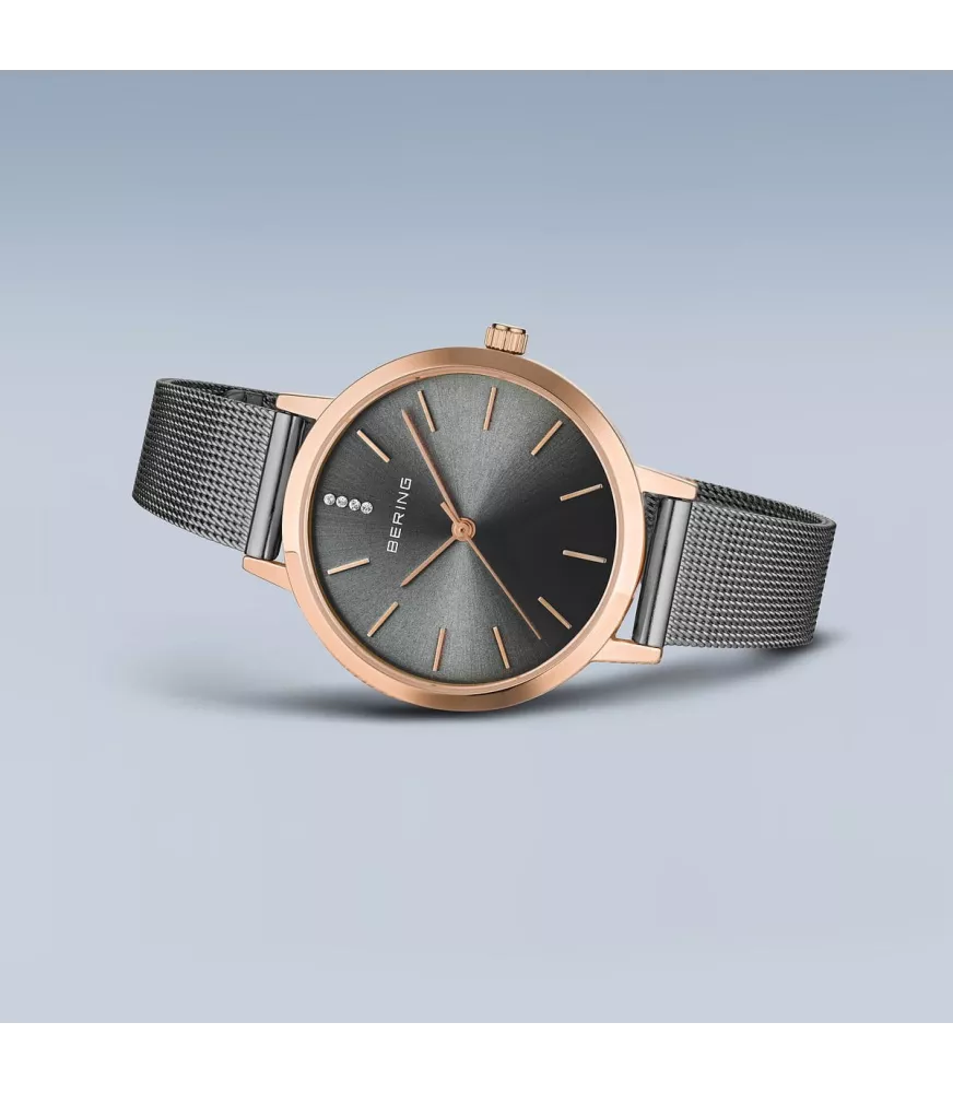 Reloj Bering mujer clásico y minimalista oro rosa. 13434-369