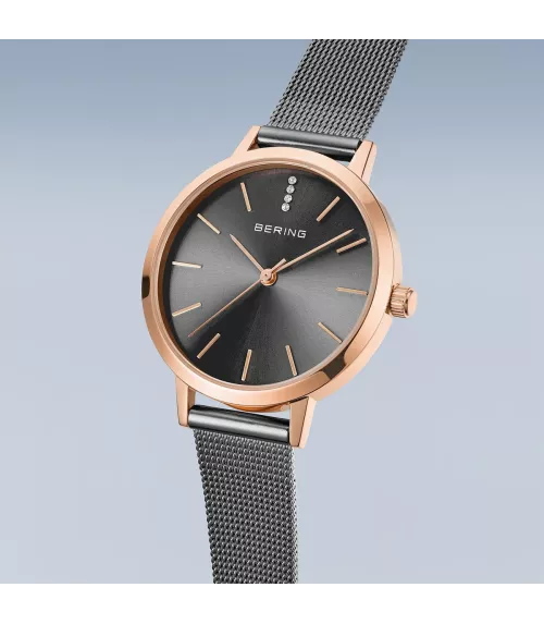 Reloj Bering mujer clásico y minimalista oro rosa. 13434-369