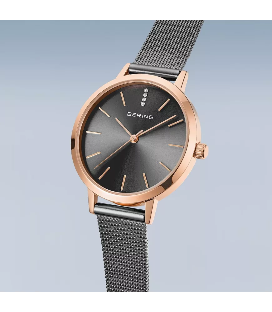 Reloj Bering mujer clásico y minimalista oro rosa. 13434-369