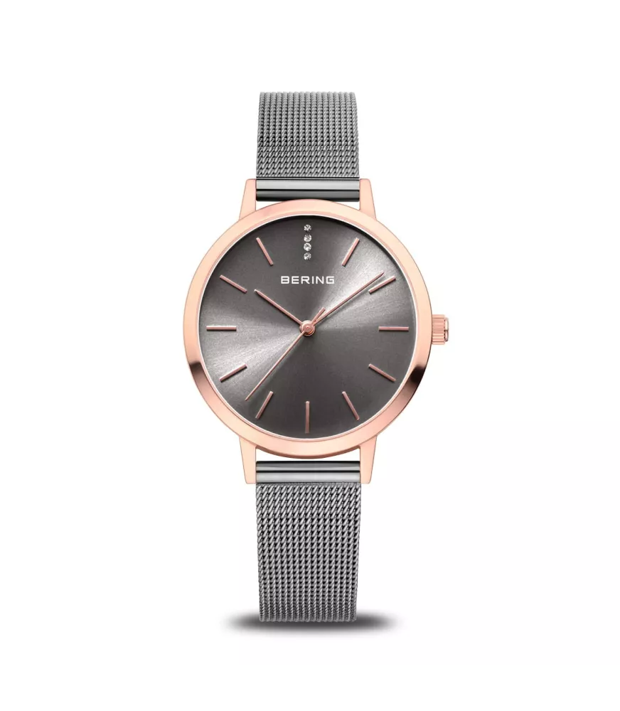Reloj Bering mujer clásico y minimalista oro rosa. 13434-369