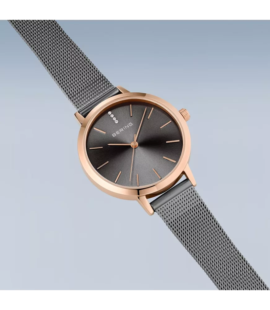 Reloj Bering mujer clásico y minimalista oro rosa. 13434-369