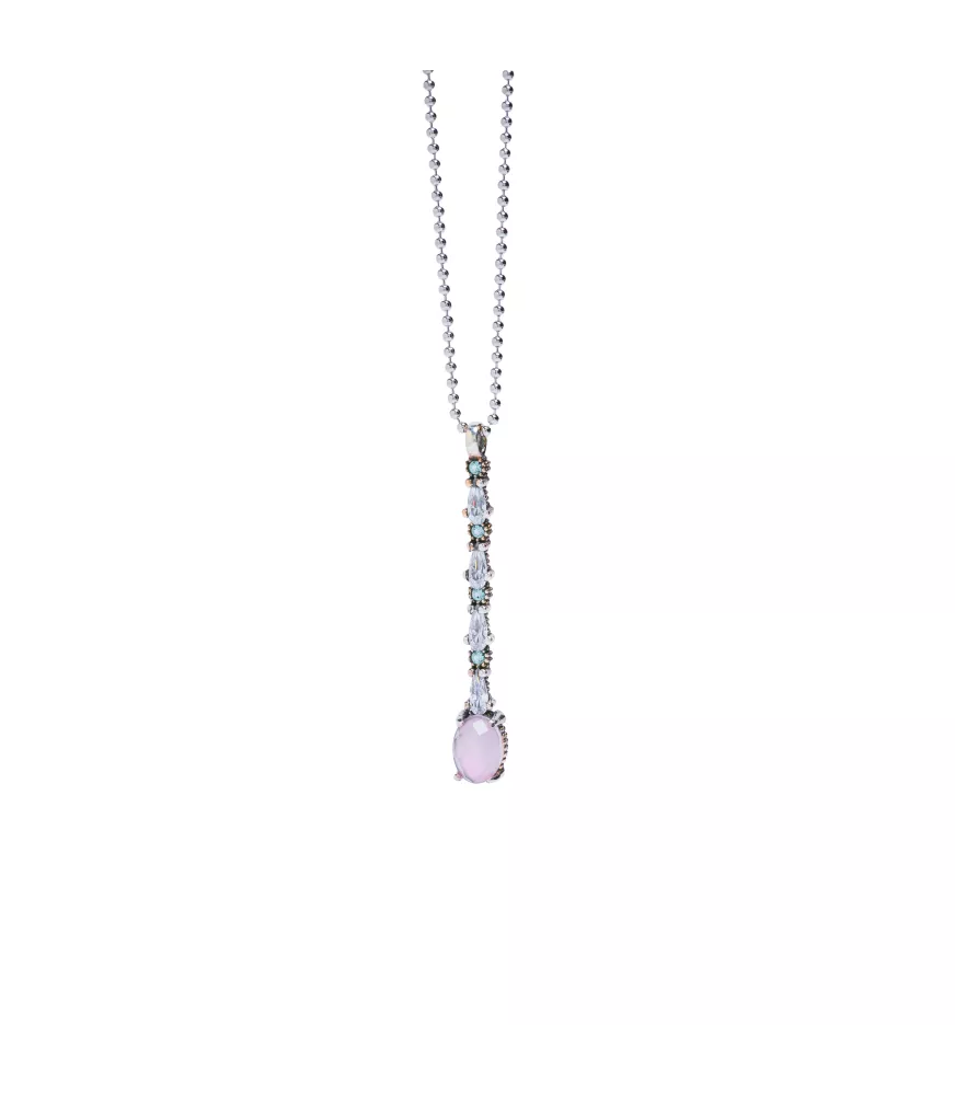 Colgante Amélie Ovaleé plata, circonitas y cuarzos. CL065575