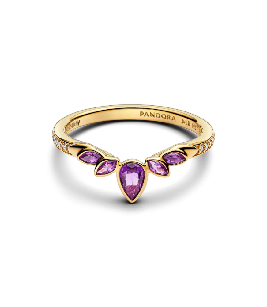 Anillo con un recubrimiento en oro de 14k Tiara de la Reina Anna de Frozen de Disney