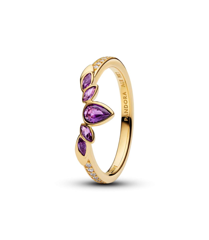 Anillo con un recubrimiento en oro de 14k Tiara de la Reina Anna de Frozen de Disney