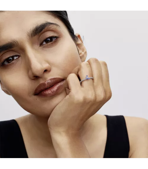 Anillo en plata de ley Mariposa Azul Brillante